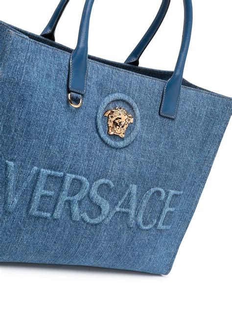 versace bags tote|Versace denim tote.